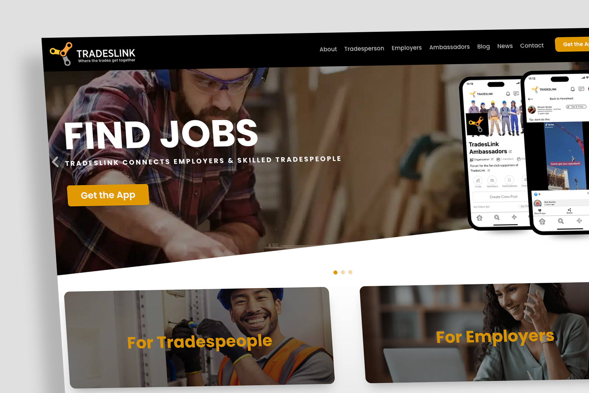 Website Design and Development for TradesLink